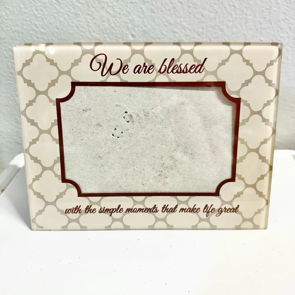We Are Blessed Family Picture Frame Simple Moments 4x6 Glass Tabletop Wall